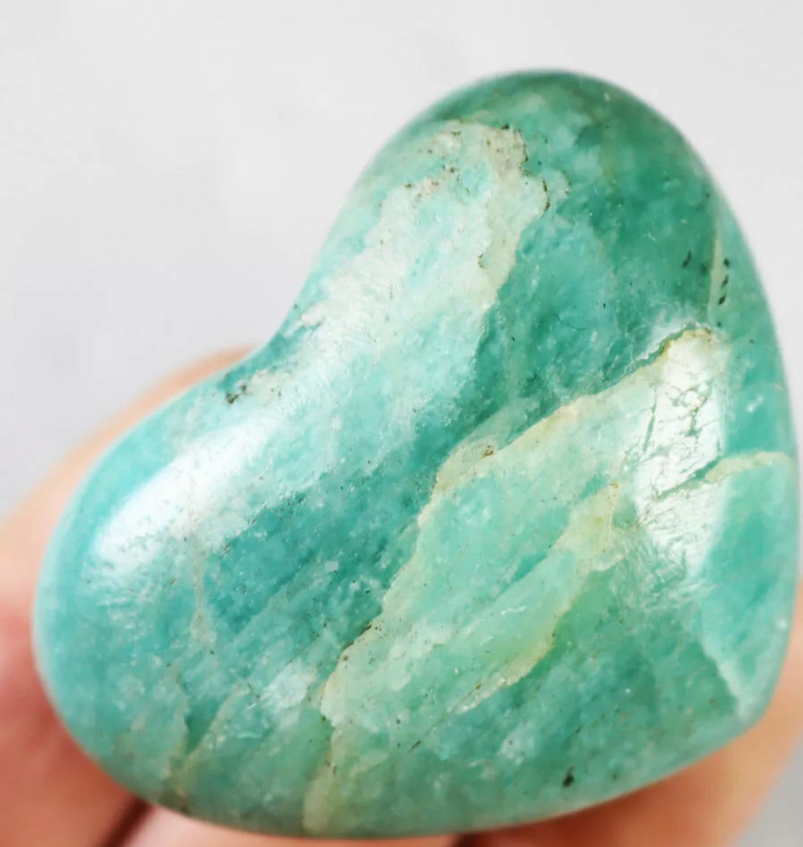 Amazing Unique Natural Amazonite Stone  Heart
