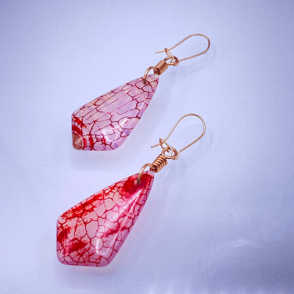 Red Dragon’s Vein Agate gemstone Earrings