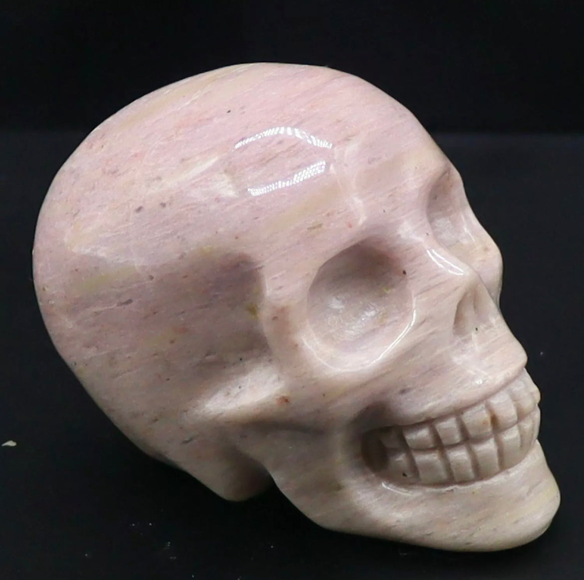 Natural Rhodonite Skull