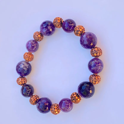 Amethyst gemstone and Copper Bracelet