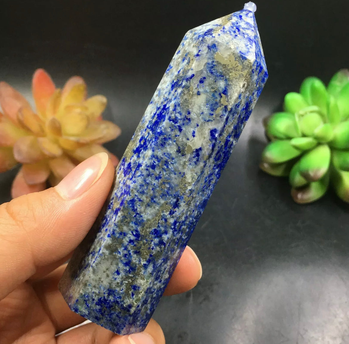 Natural Lapis Lazuli Gemstone Crystal Wand