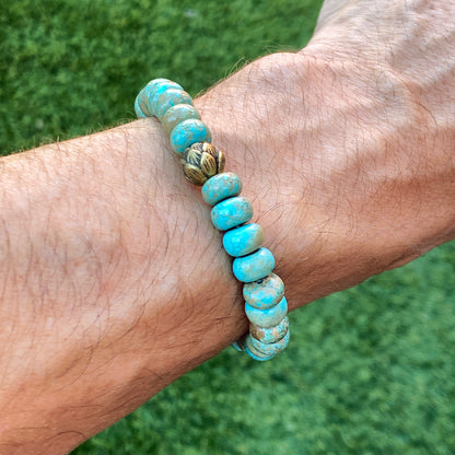 Boulder Creek Turquoise Beaded Gemstone stretch Bracelet
