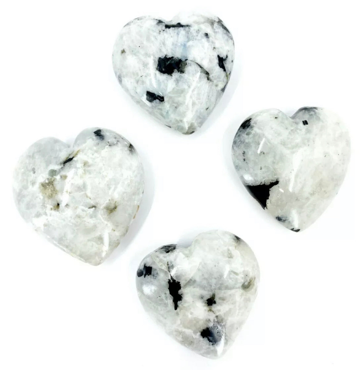 Tourmaline Moonstone gemstone Puffy Hearts