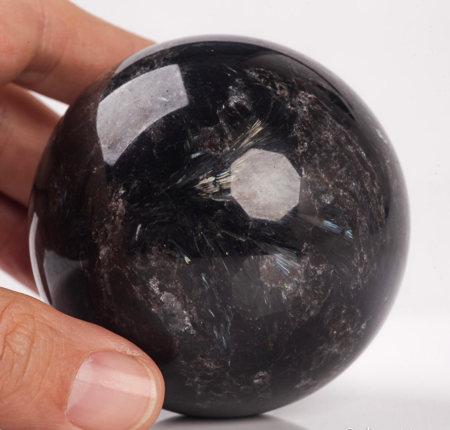 Natural Astrophyllite semiprecious gemstone crystal ball sphere