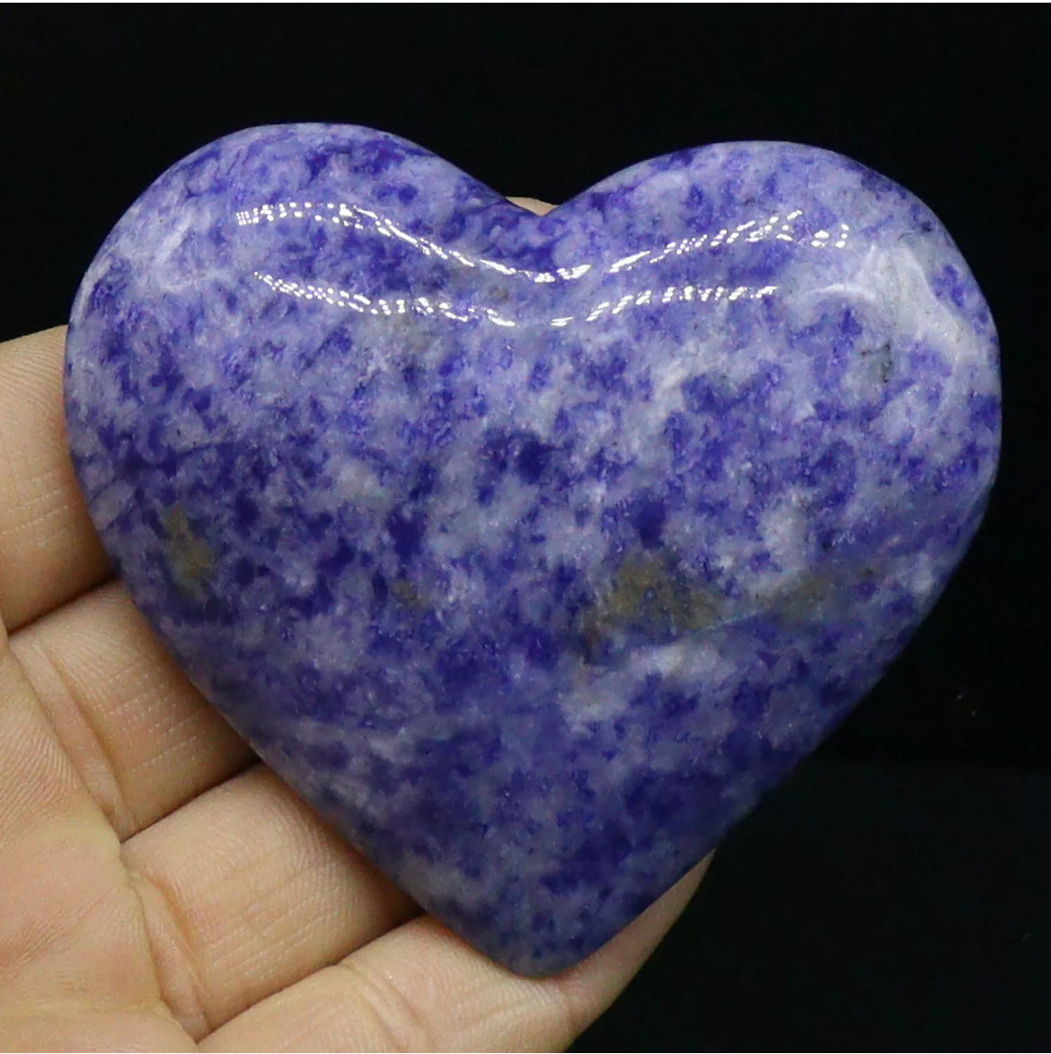 Natural Blue Spot Jasper semiprecious crystal gemstone heart figurine