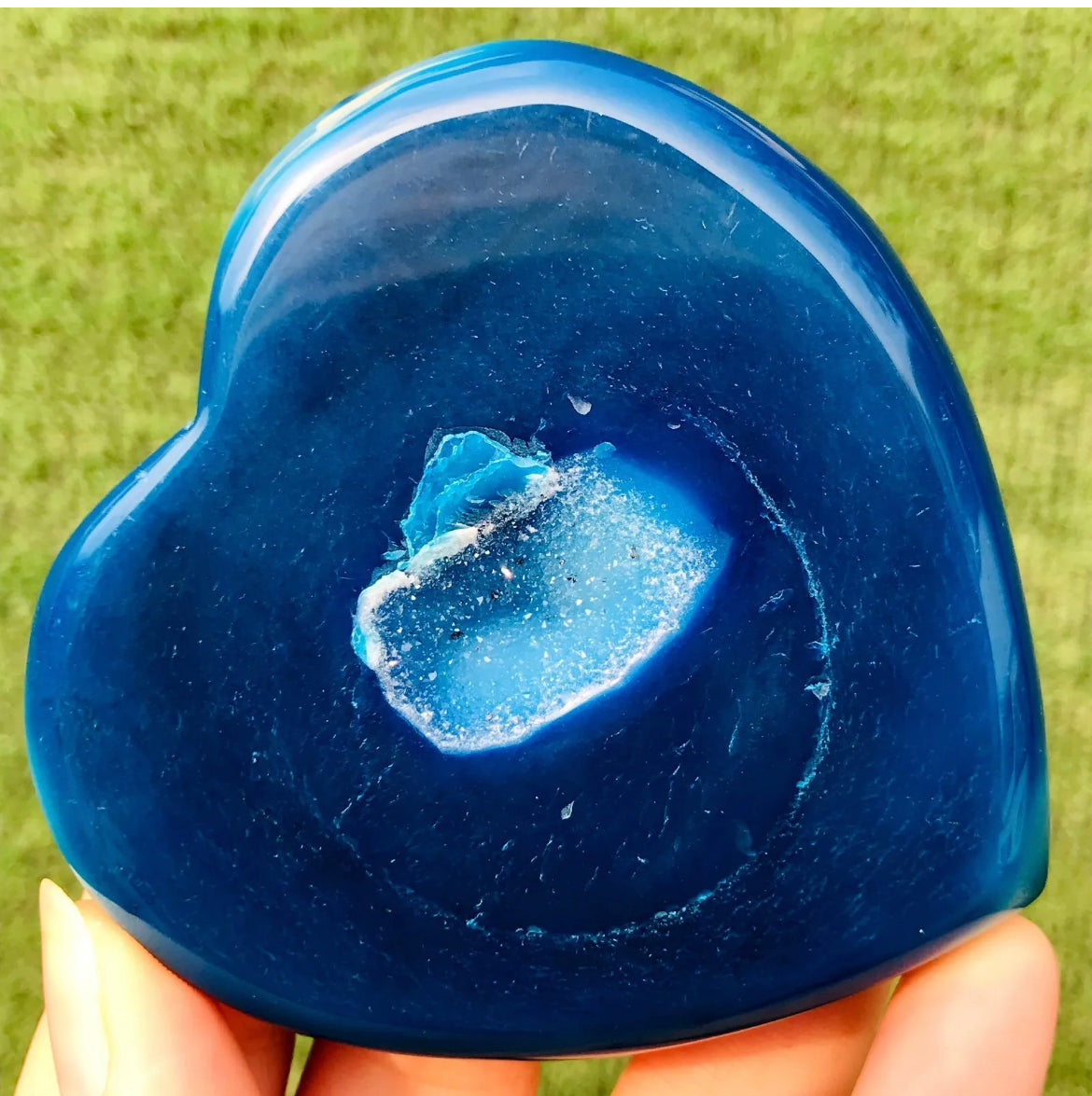 Blue Agate Geode Heart