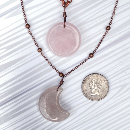 Full Moon, Crescent Moon Layered Necklace