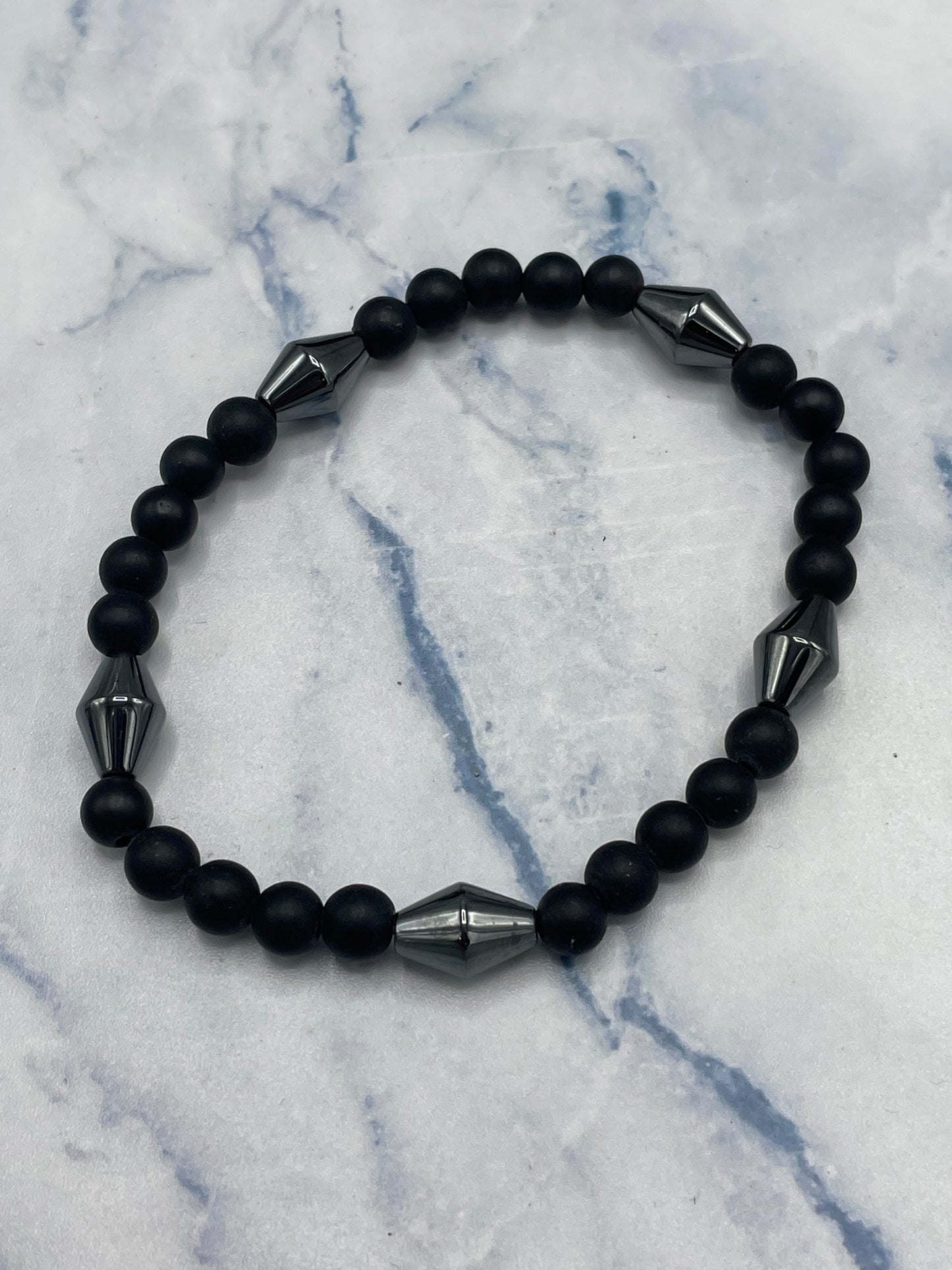 Black Onyx and Hematite Bracelet