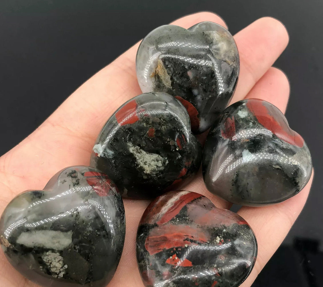 Natural African Bloodstone gemstone Heart