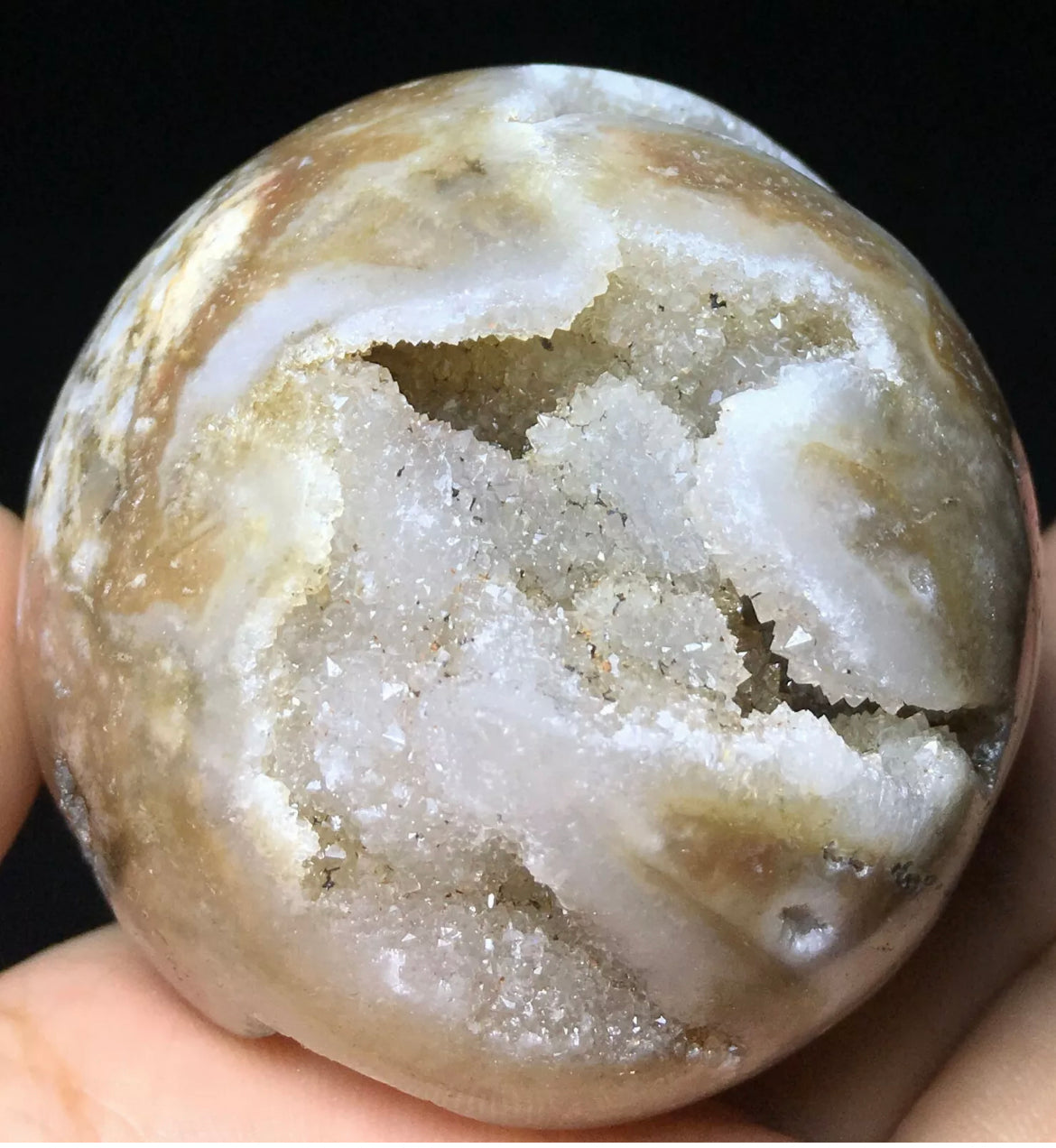 Rare Natural Sphalerite Geode Sphere