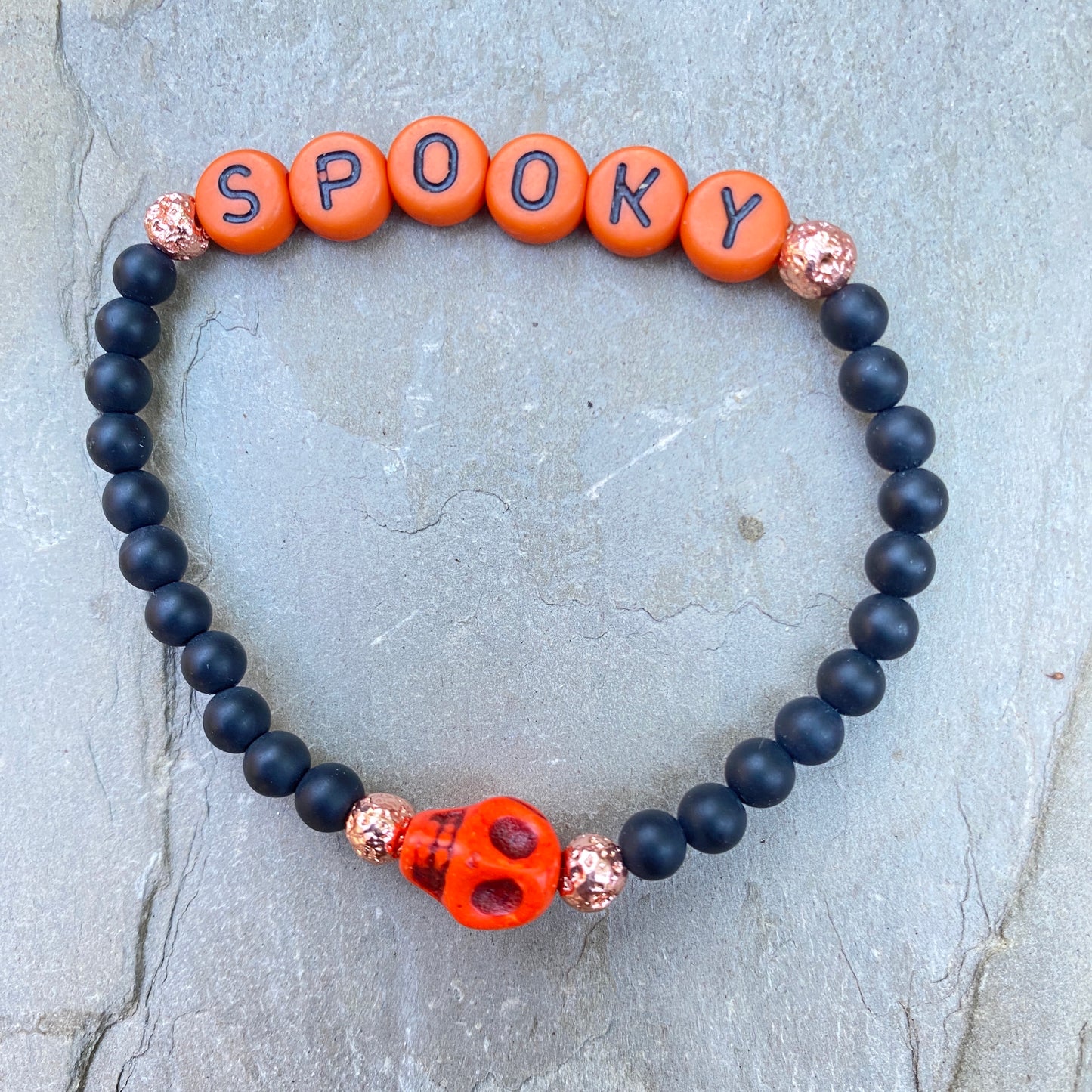 Kids Halloween theme Gemstone Skull Bracelets