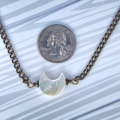 Mother of Pearl Moon Choker
