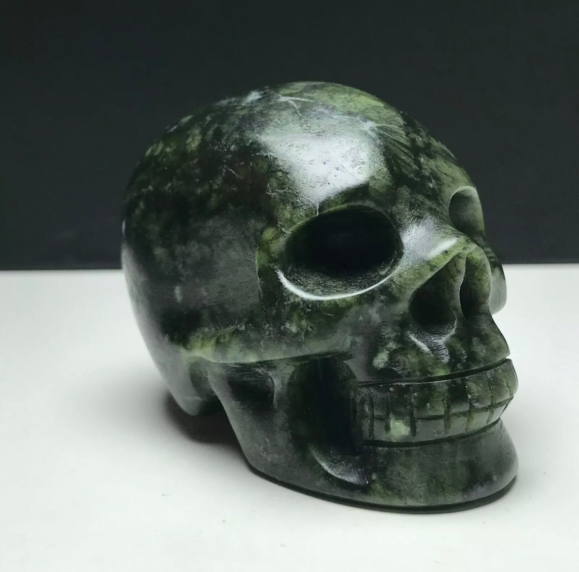 Natural Green Jade Skull