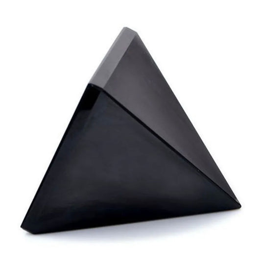 NATURAL Black Obsidian crystal Pyramid healing gemstone