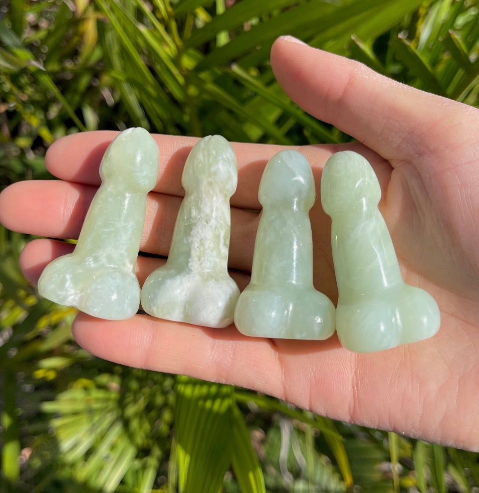 Natural Green Jade gemstone Penis Crystal