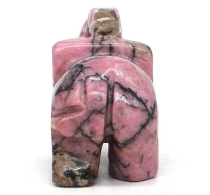 Natural Rhodonite Elephant gemstone crystal Figurine