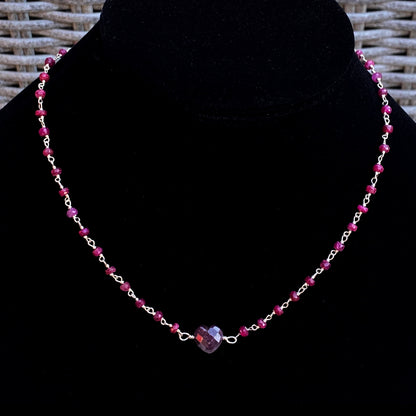 Ruby and Sterling Silver Necklace