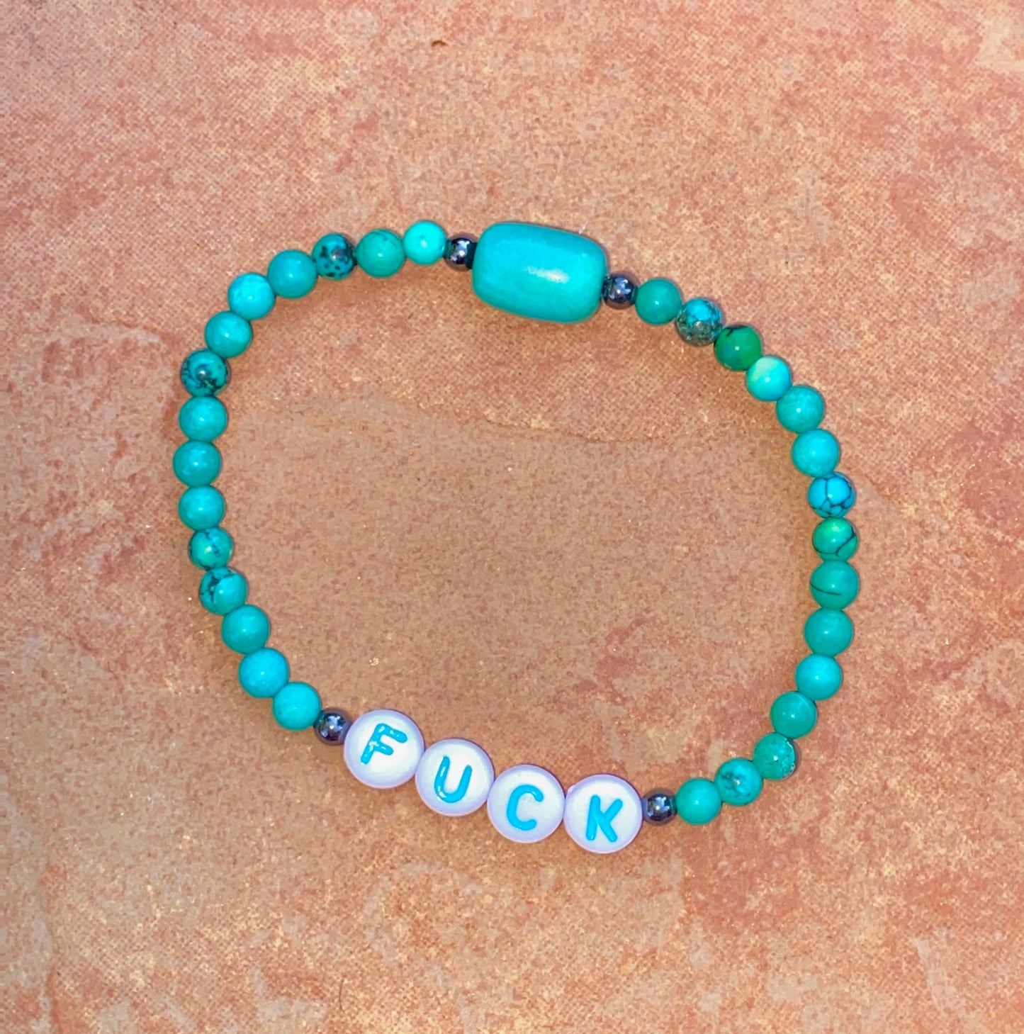 Women's Natural turquoise and hematite "Curse" bracelet