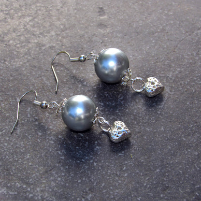 Mother of Pearls and Sterling Silver Drop Earrings