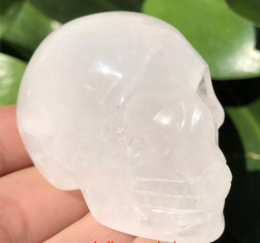 Natural Clear Quartz gemstone Skull