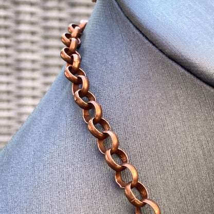 Tiger eye gemstone pendant on Copper Chain