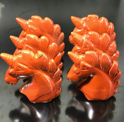 Natural Red Jasper Unicorn Crystal Figurine