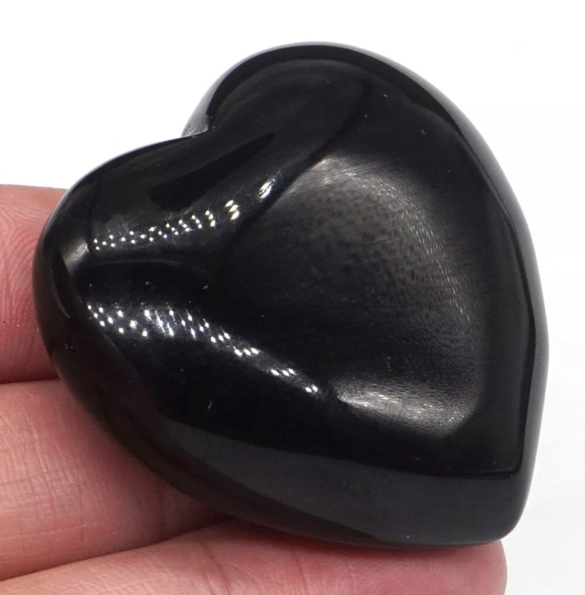 Natural Black Obsidian Heart