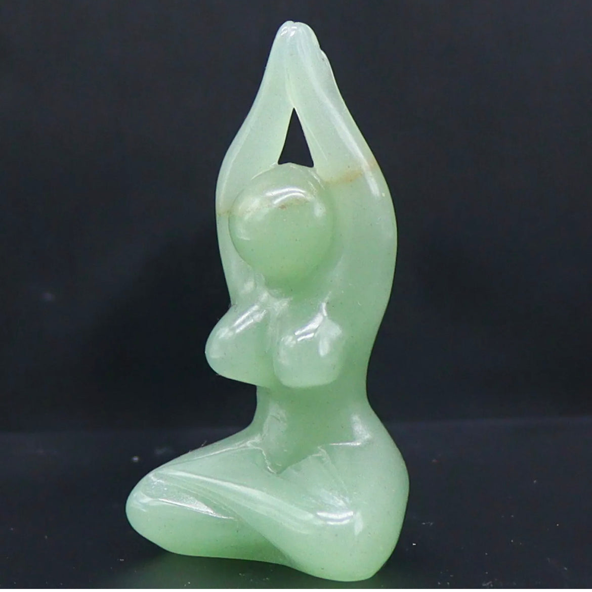 Natural Green Jade Yoga Lady Figurine