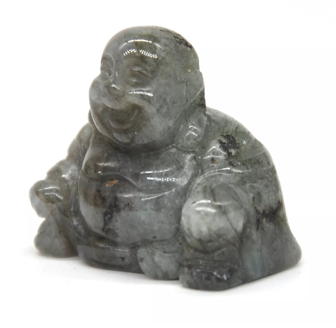 Natural Labradorite Crystal Laughing Buddha