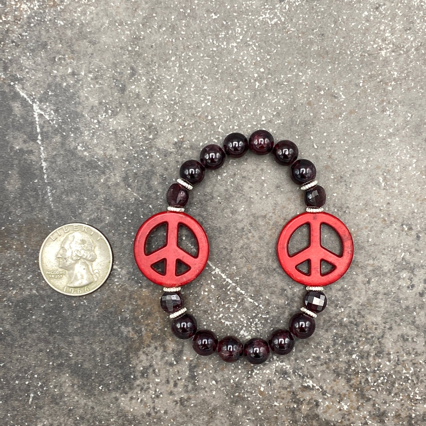 Gemstone Peace Bracelets with Sterling Silver accents