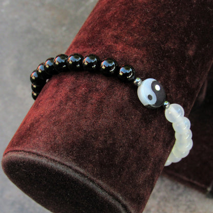 Yin Yang gemstone crystal bracelet