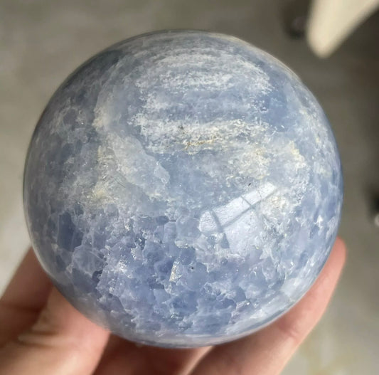 Natural Polished Blue Celestite gemstone Sphere