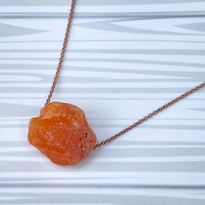 Carnelian gemstone with Copper Chain Choker