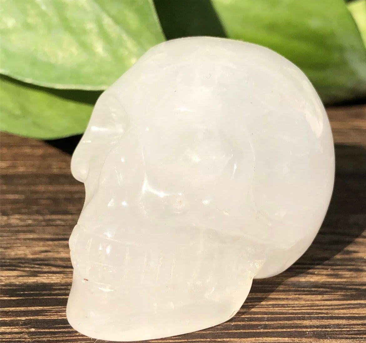 Natural Clear Quartz gemstone Skull