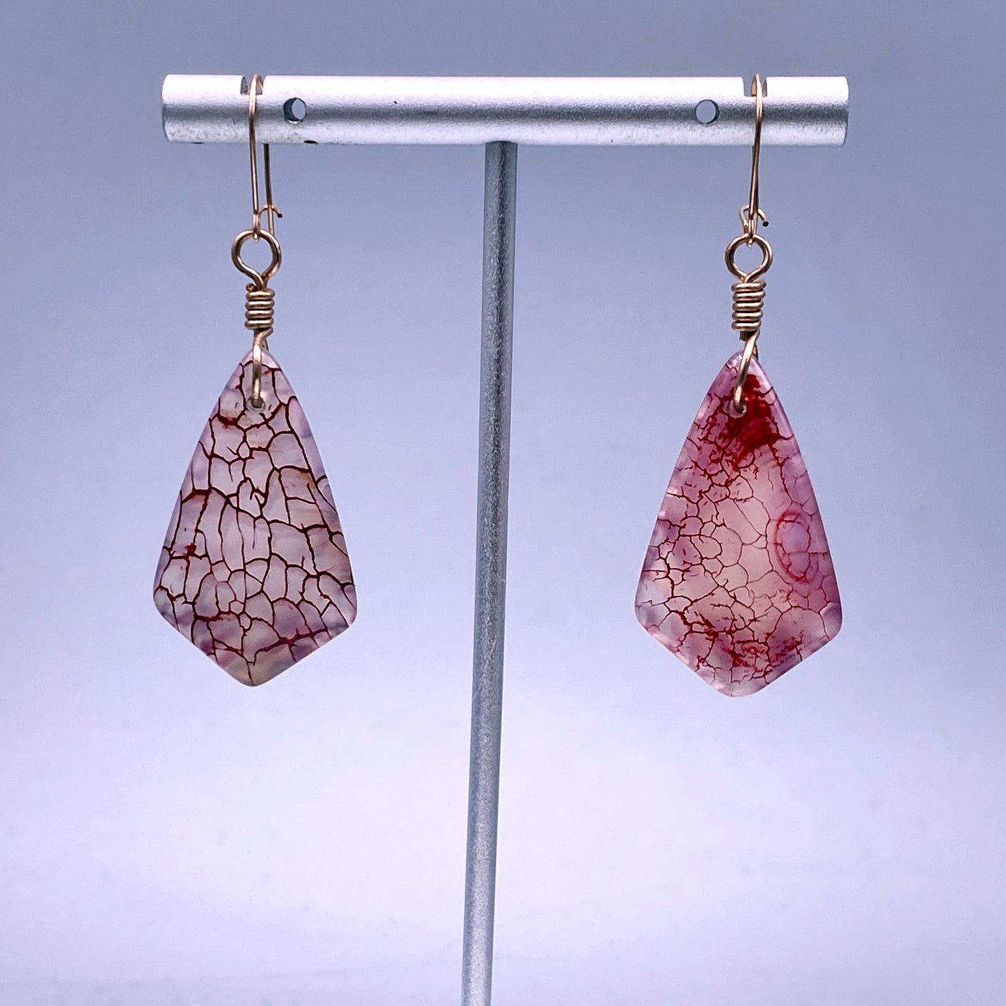 Red Dragon’s Vein Agate gemstone Earrings