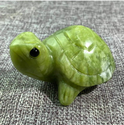 Natural Green Jade gemstone carved Turtle