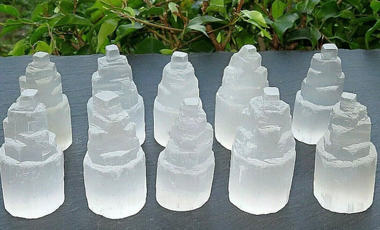 Small Selenite Gemstone Tower Crystal