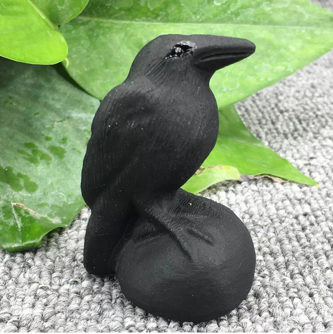 Natural Black Obsidian Raven Crow