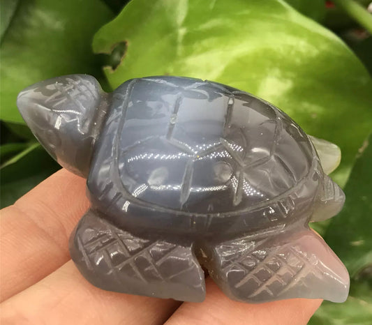 Natural Grey Agate Turtle