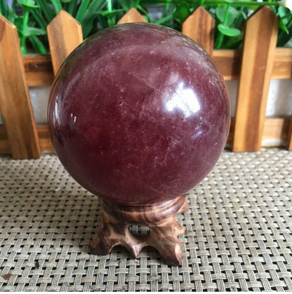 Strawberry Quartz gemstone Sphere