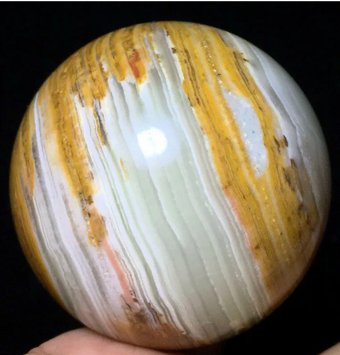 Natural Onyx Agate Sphere from Pakistan