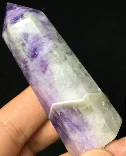 Natural amethyst gemstone towerpoint wand