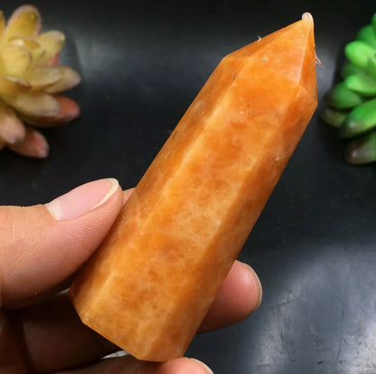 Natural Orange Calcite Crystal Wand