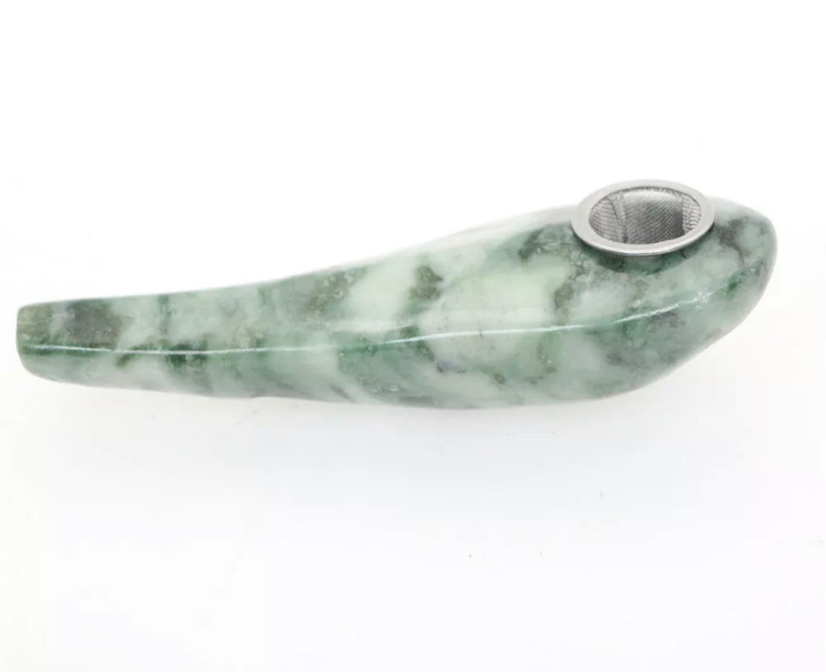 Green Jasper gemstone carved smoking Pipe
