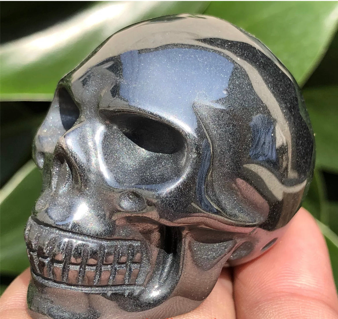 Natural Hematite gemstone skull