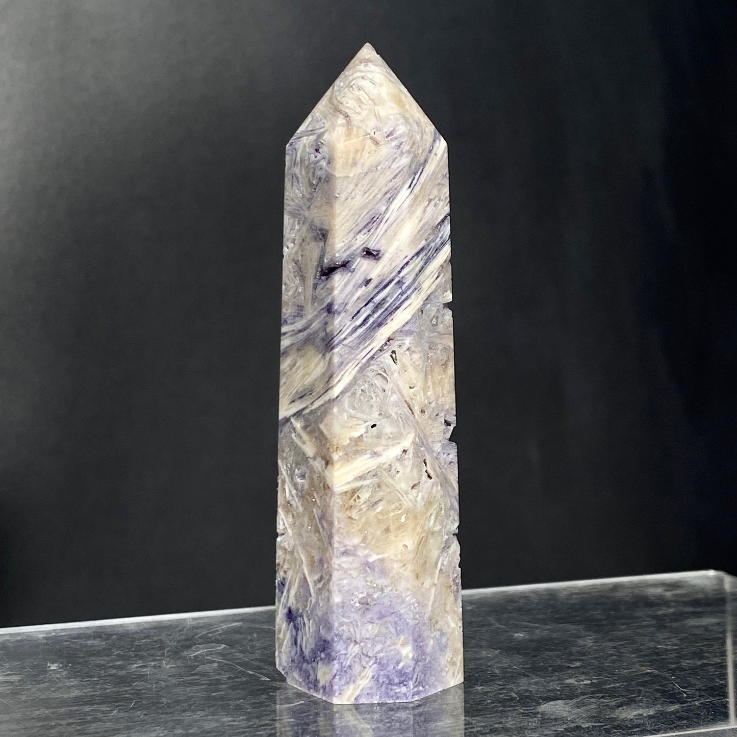 Natural Tiffany Stone crystal towerpoint wand