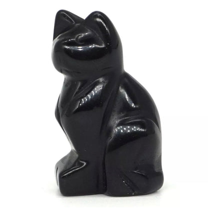Natural Black Obsidian Cat