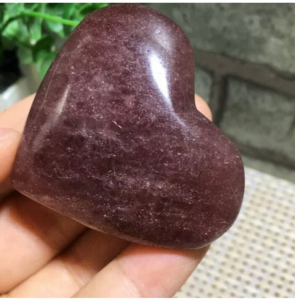 Natural Strawberry Quartz Heart