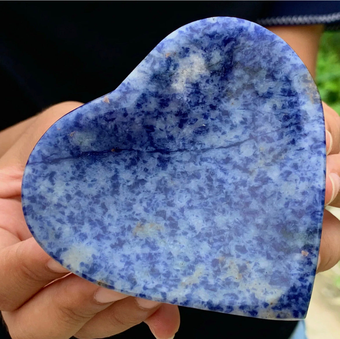 Natural sodalite gemstone heart shaped crystal