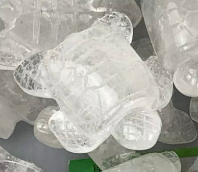 Natural quartz gemstone crystal hand-carved 2 inch Sea turtles